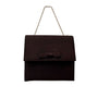 Vintage Lewis Dark Red Bow Accent & Snake Chain Strap Evening Clutch Bag Sz S