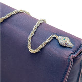 Vintage Lewis Dark Red Bow Accent & Snake Chain Strap Evening Clutch Bag Sz S