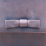 Vintage Lewis Dark Red Bow Accent & Snake Chain Strap Evening Clutch Bag Sz S