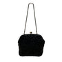 Unbranded Vintage Black Sequin Beaded Metal Frame & Chain Strap Evening Purse