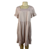 Calista Women's Dusty Pink Babydoll Short Sleeve Dress Sz S