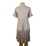 Calista Women's Dusty Pink Babydoll Short Sleeve Dress Sz S