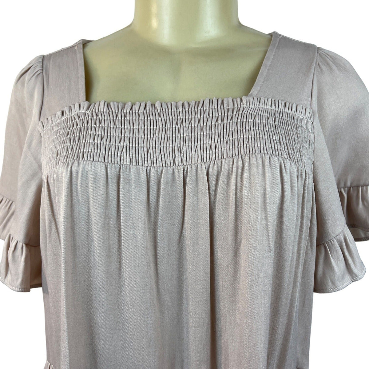 Calista Women's Dusty Pink Babydoll Short Sleeve Dress Sz S