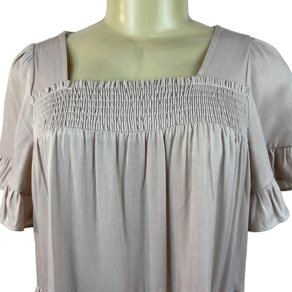 Calista Women's Dusty Pink Babydoll Short Sleeve Dress Sz S