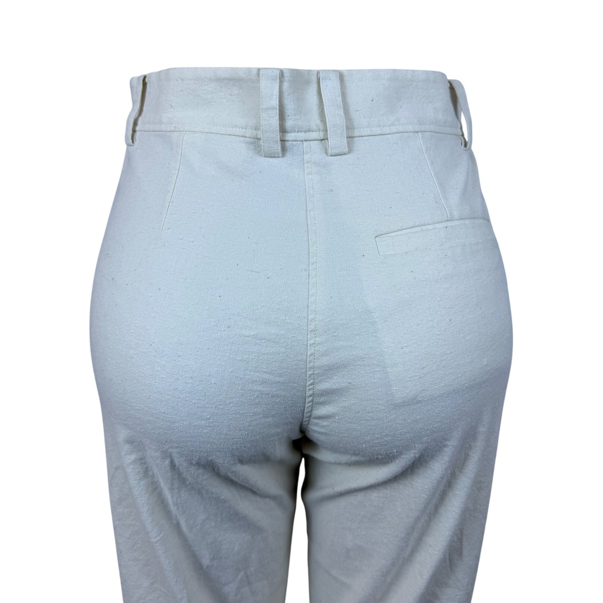 Cos Womens Cream Lyocell & Linen High-Waisted Straight-Leg Pants Size 2