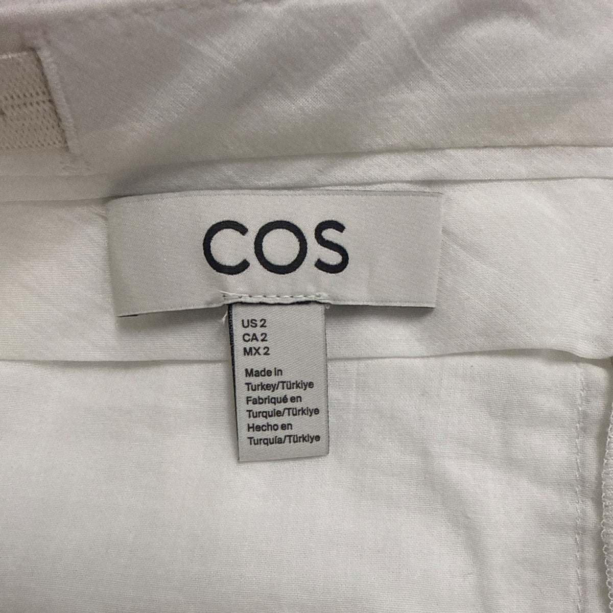 Cos Womens Cream Lyocell & Linen High-Waisted Straight-Leg Pants Size 2