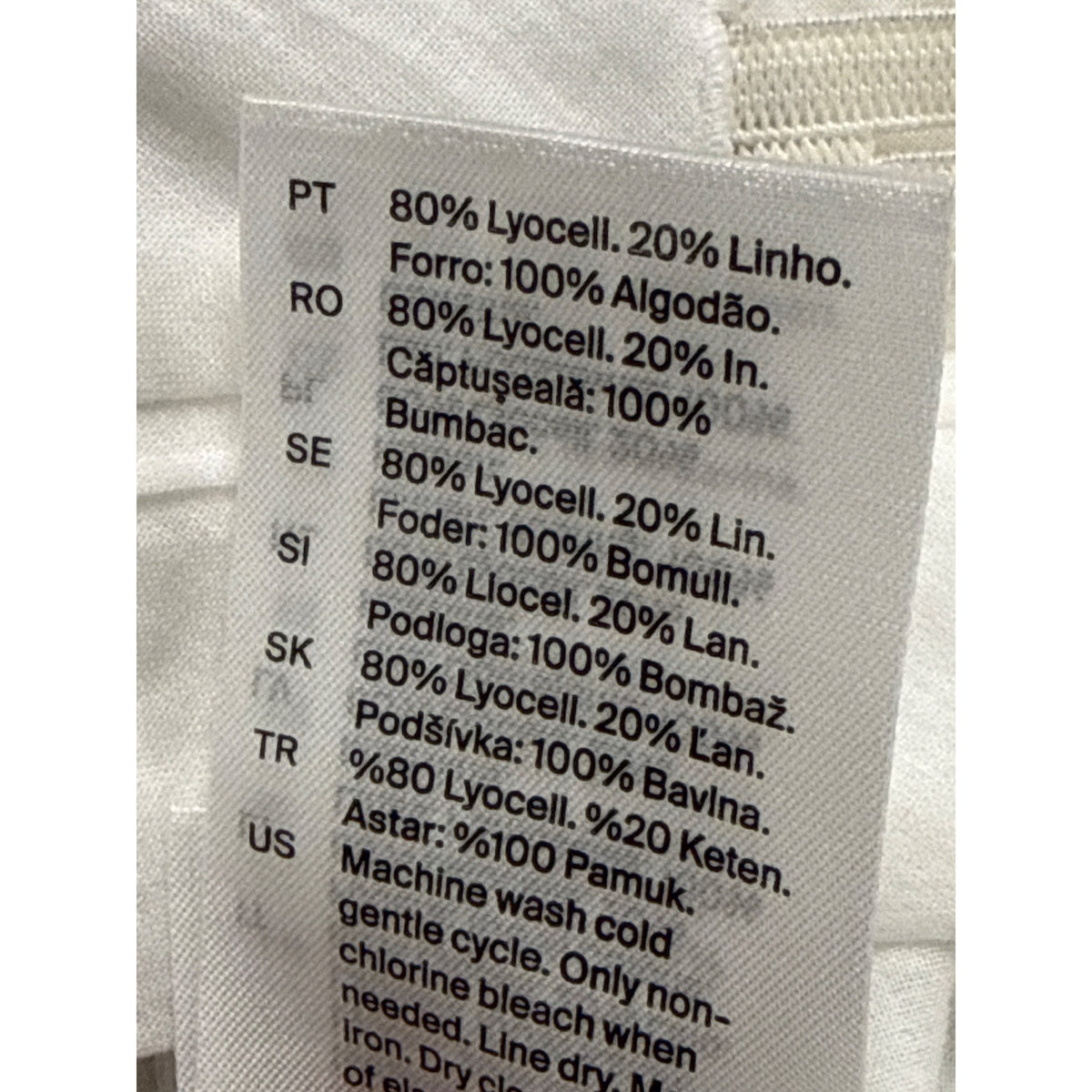 Cos Womens Cream Lyocell & Linen High-Waisted Straight-Leg Pants Size 2