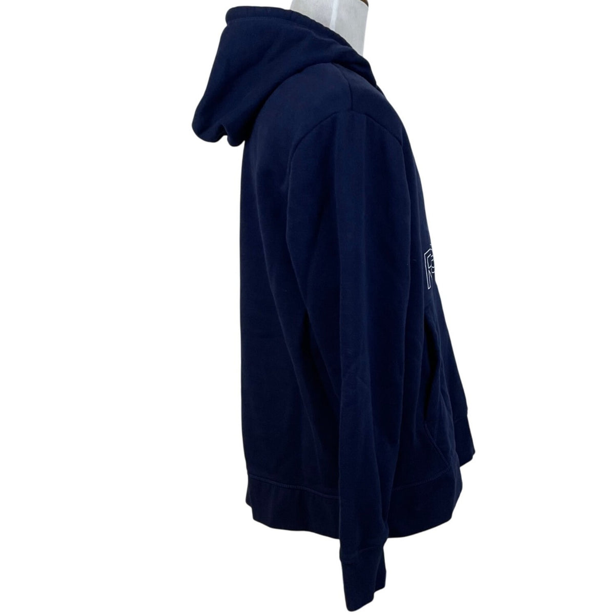 Reebok Mens Navy Blue Logo Graphic Hoodie Sweatshirt Pullover Sz XL