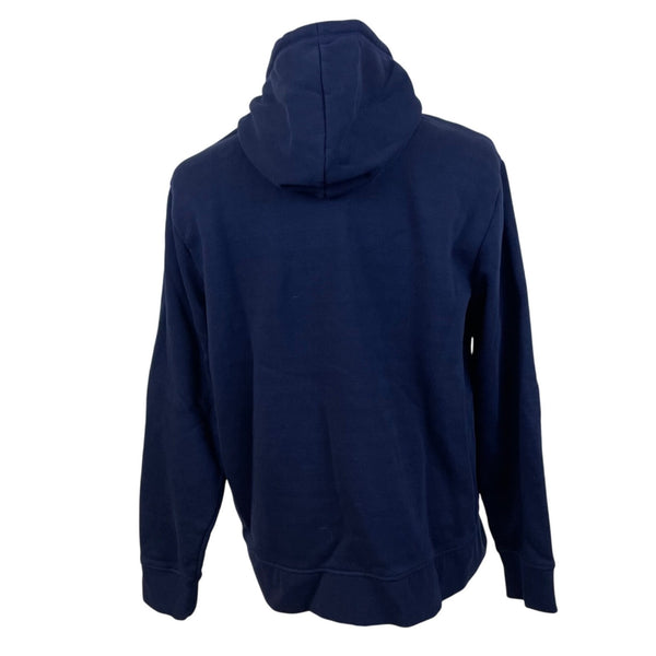 Reebok Mens Navy Blue Logo Graphic Hoodie Sweatshirt Pullover Sz XL