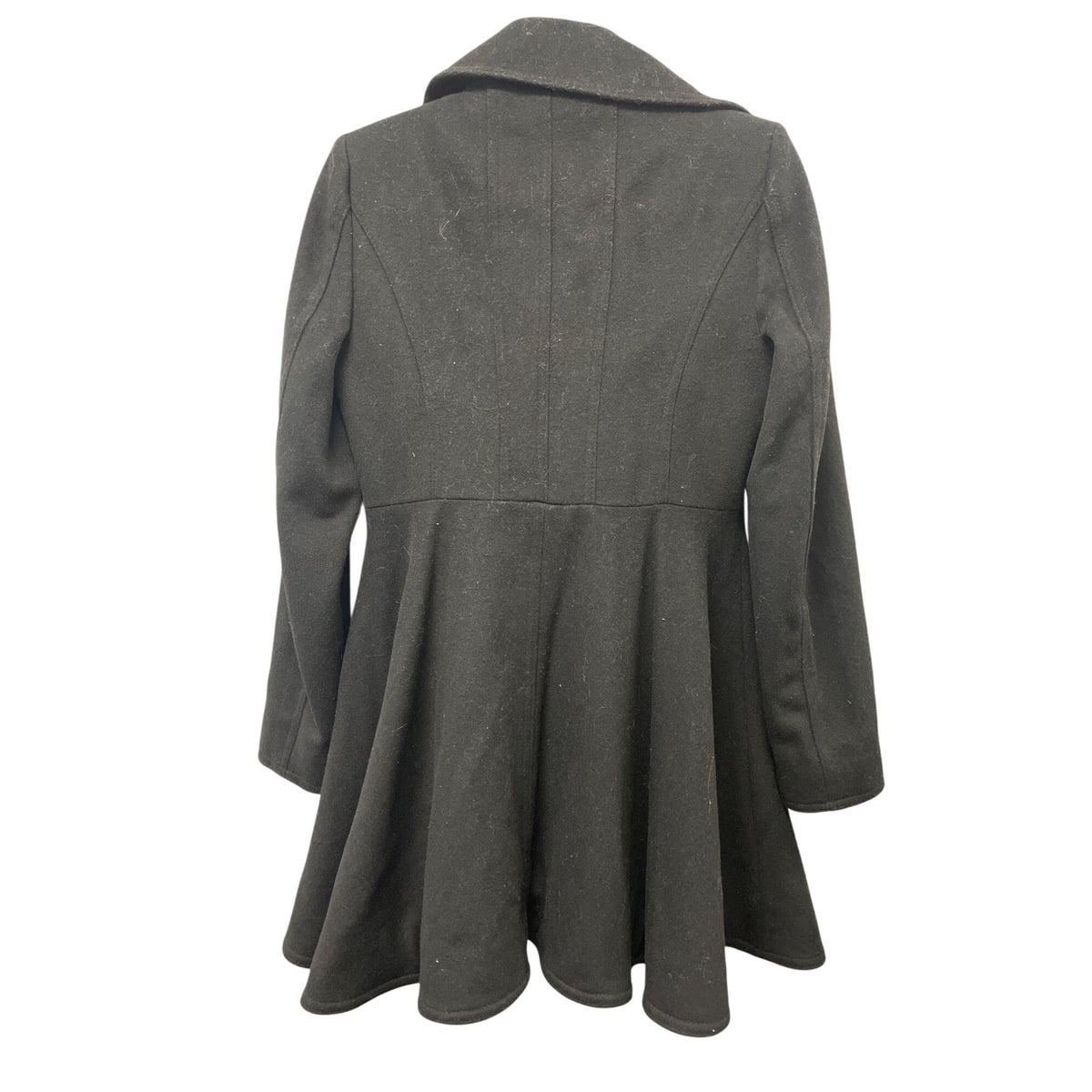 Laundry By Shelli Segal Womens Black Wool Blend Double-Breasted Peacoat Coat XS