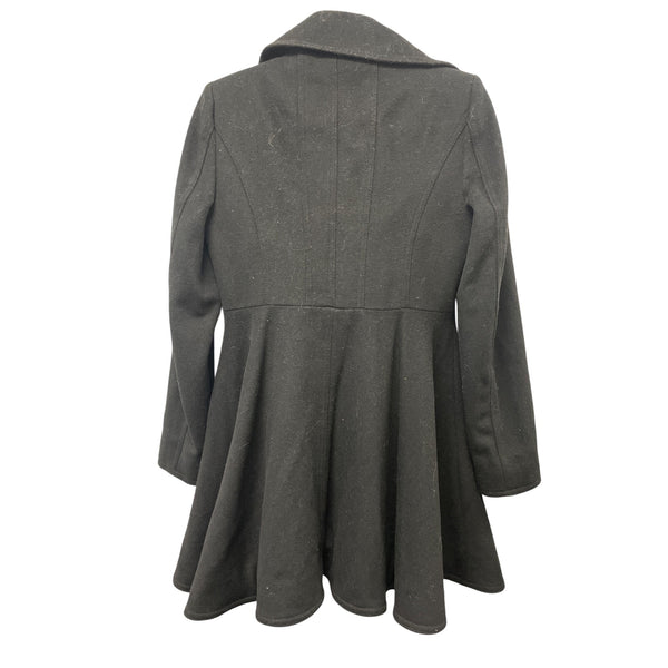 Laundry By Shelli Segal Womens Black Wool Blend Double-Breasted Peacoat Coat XS