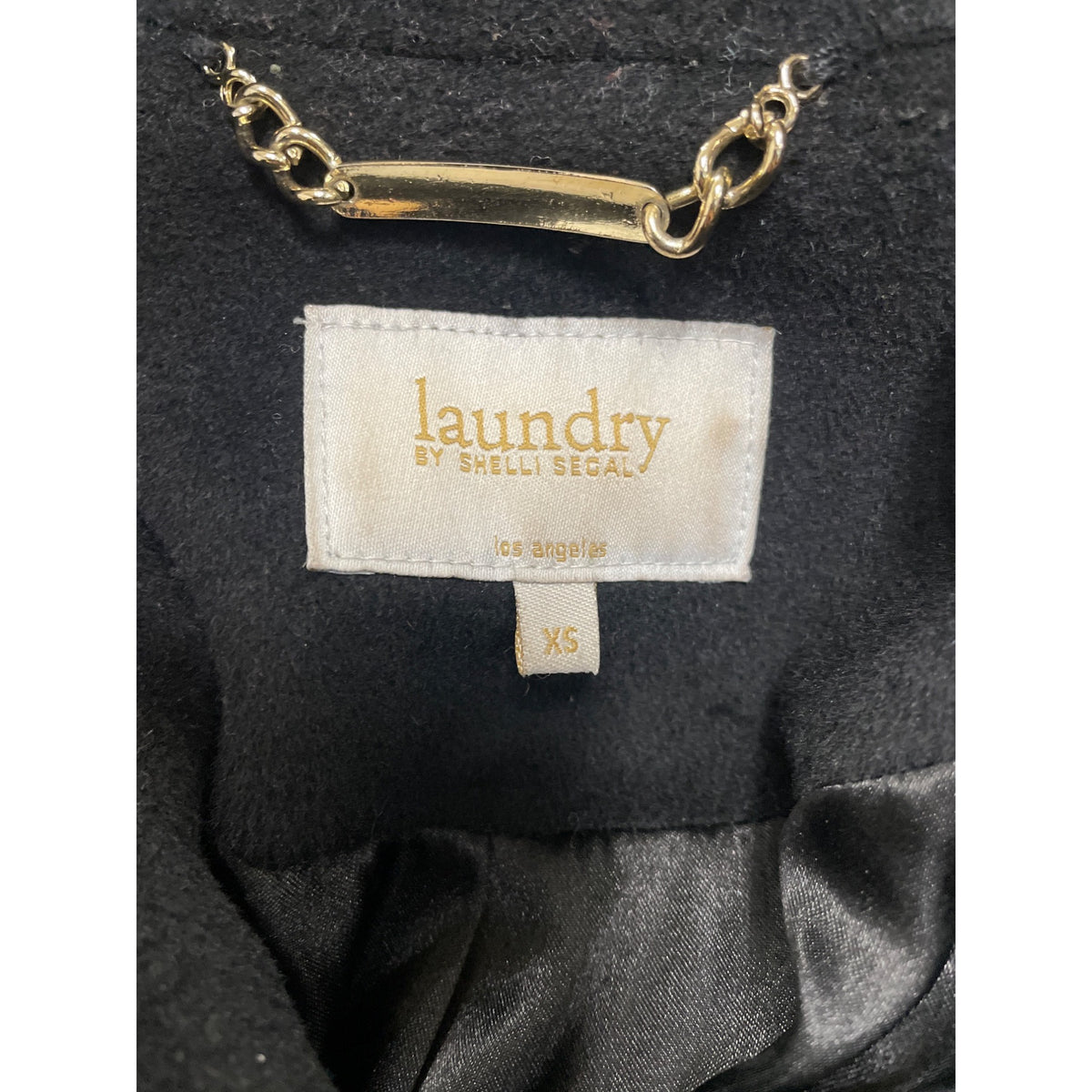 Laundry By Shelli Segal Womens Black Wool Blend Double-Breasted Peacoat Coat XS