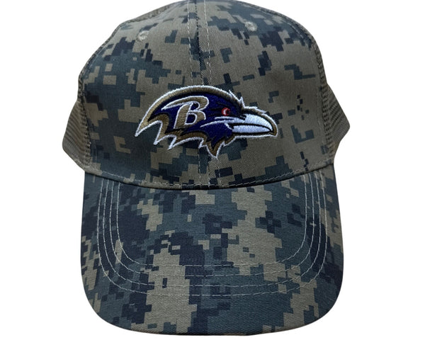 Baltimore Ravens NFL Camo Trucker Hat Mesh Back Snapback Adjustable Strap