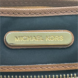 Michael Kors Black Nylon Brown Faux Leather & Front Pocket Evening Clutch Sz S