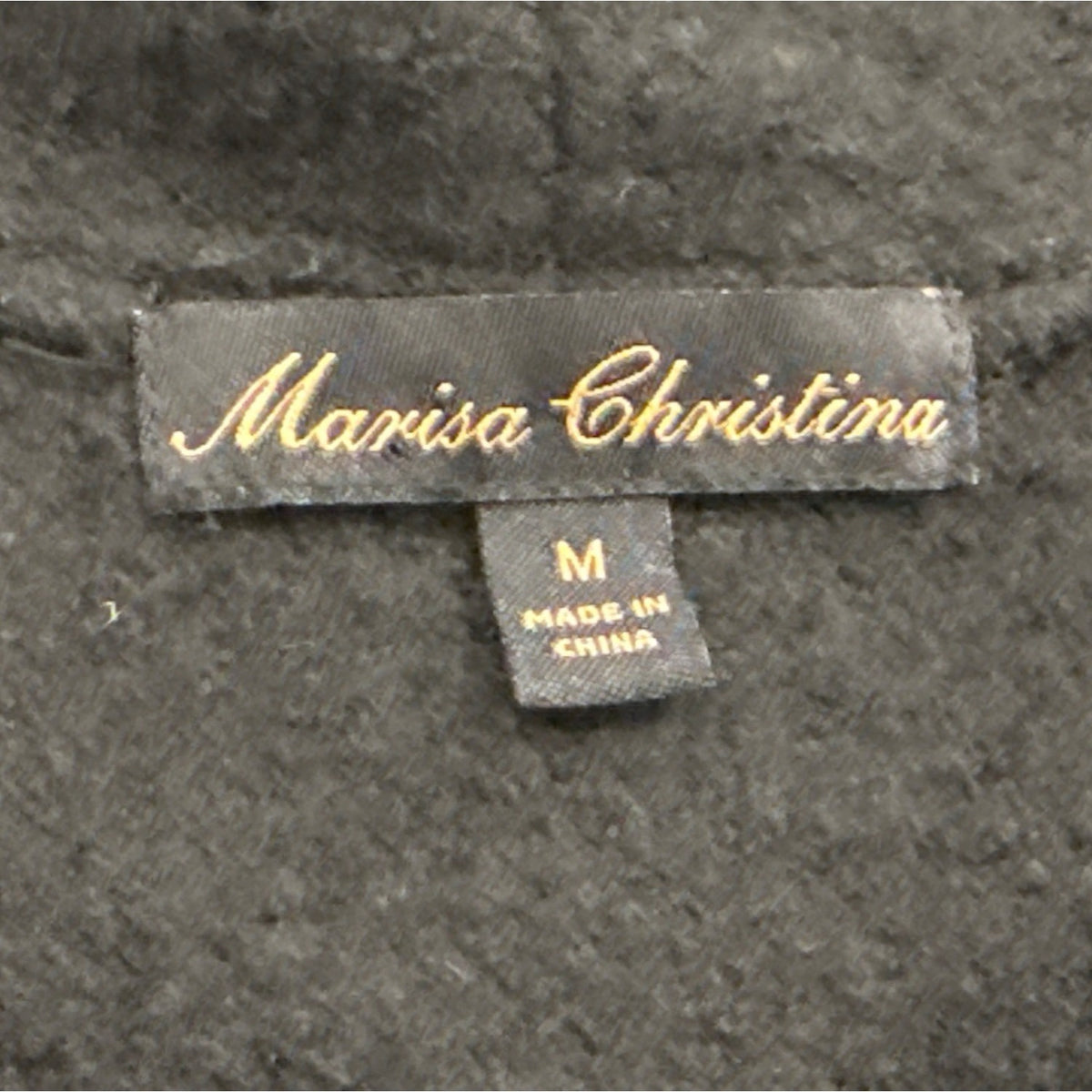 Maria Christina Women's Black Wrap Warm &Ruffled Coat With Waist Tie Sz M