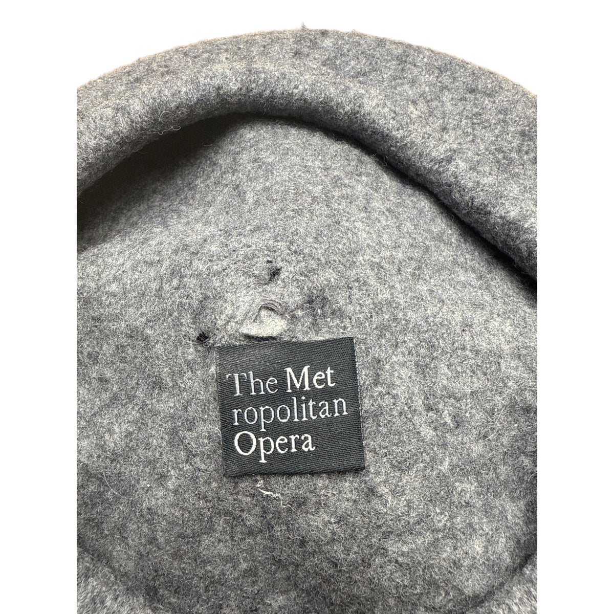 The Metropolitan Opera Gray Beret With Black Pom-Pom