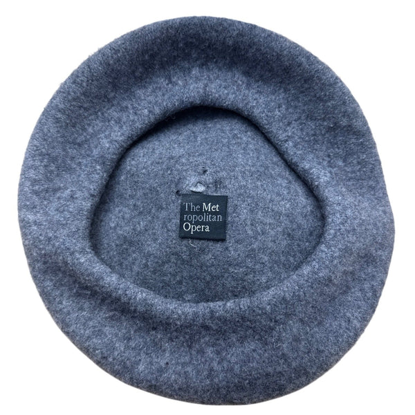 The Metropolitan Opera Gray Beret With Black Pom-Pom