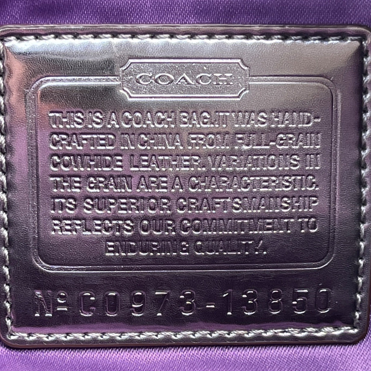 Coach Gray Leather With White & Glitter Tags Crossbody Strap Shoulder Bag Sz M