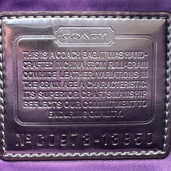 Coach Gray Leather With White & Glitter Tags Crossbody Strap Shoulder Bag Sz M