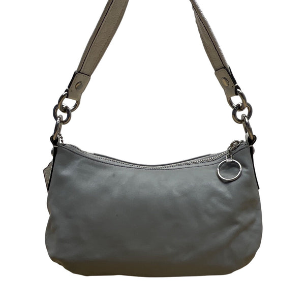 Coach Gray Leather With White & Glitter Tags Crossbody Strap Shoulder Bag Sz M