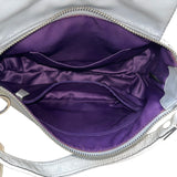 Coach Gray Leather With White & Glitter Tags Crossbody Strap Shoulder Bag Sz M