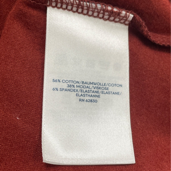 Lands End Womens Long-Sleeve Polo Shirt Red Brown Soft Fit Size SP - New