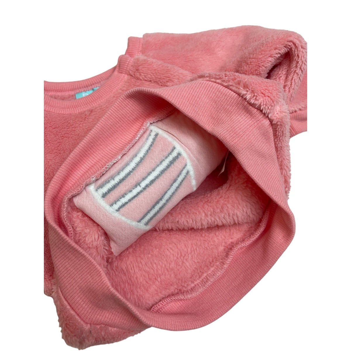 Pekkie Baby Girls Pink Zebra Fleece Sweatshirt - Size 6M