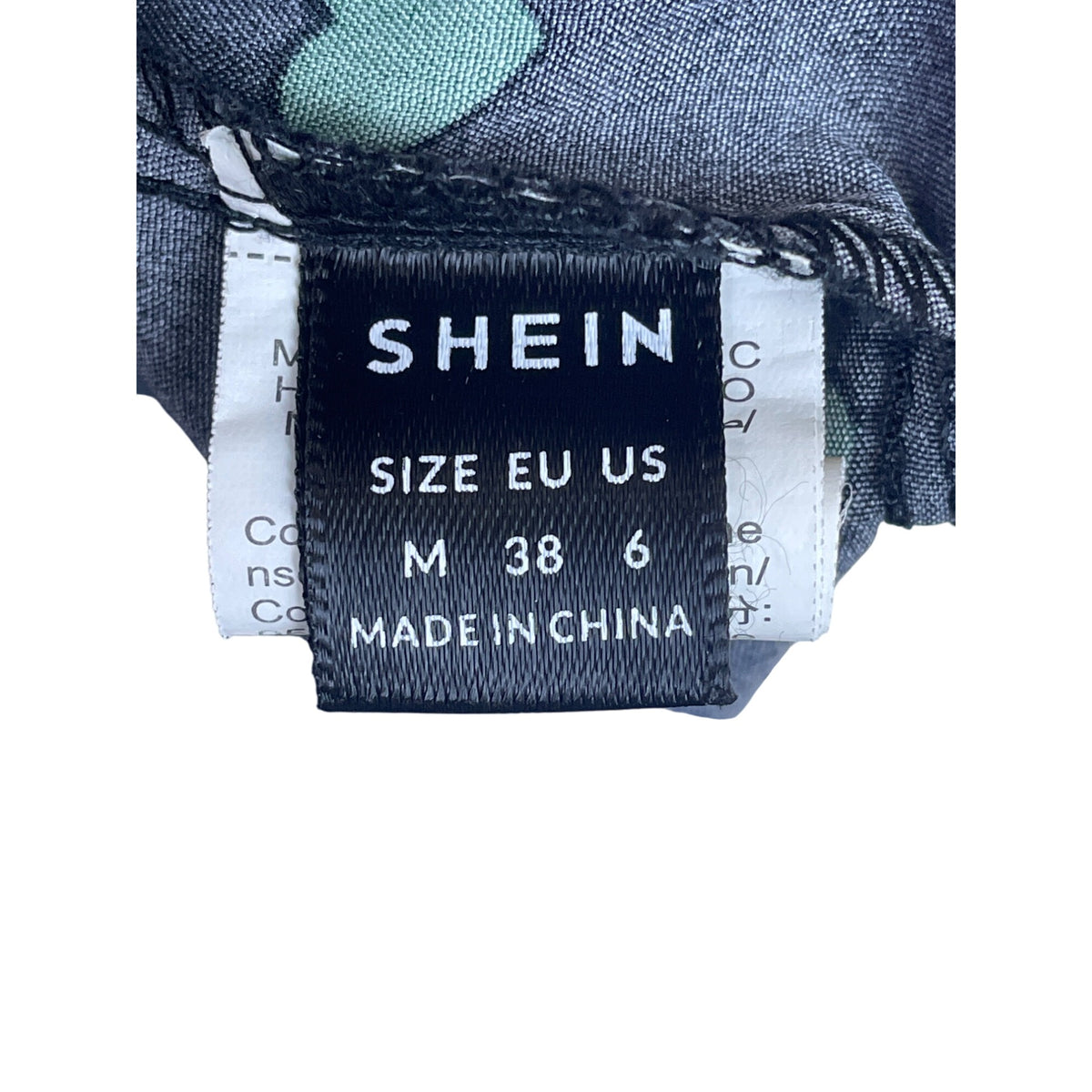 Shein Womens Black Button-Up Shirt With Colorful Heart Pattern Size Medium