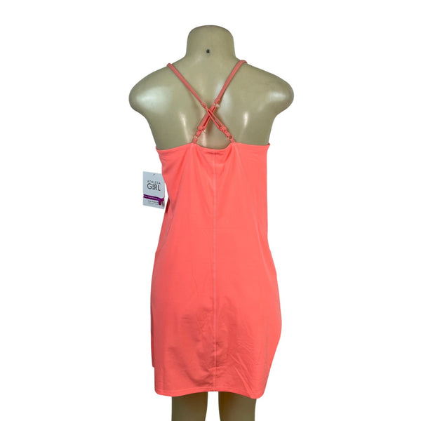 Athleta Girl Coral Strappy Back Dress With Built-In Shorts Size XXL/16 - New