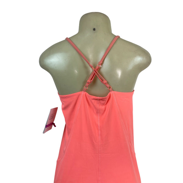 Athleta Girl Coral Strappy Back Dress With Built-In Shorts Size XXL/16 - New