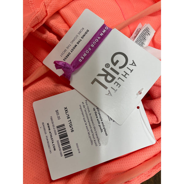 Athleta Girl Coral Strappy Back Dress With Built-In Shorts Size XXL/16 - New