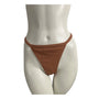 Zaful Womens Brown Ribbed Bikini Bottom Mid-Waist Size 8
