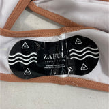 Zaful Womens Brown Ribbed Bikini Bottom Mid-Waist Size 8