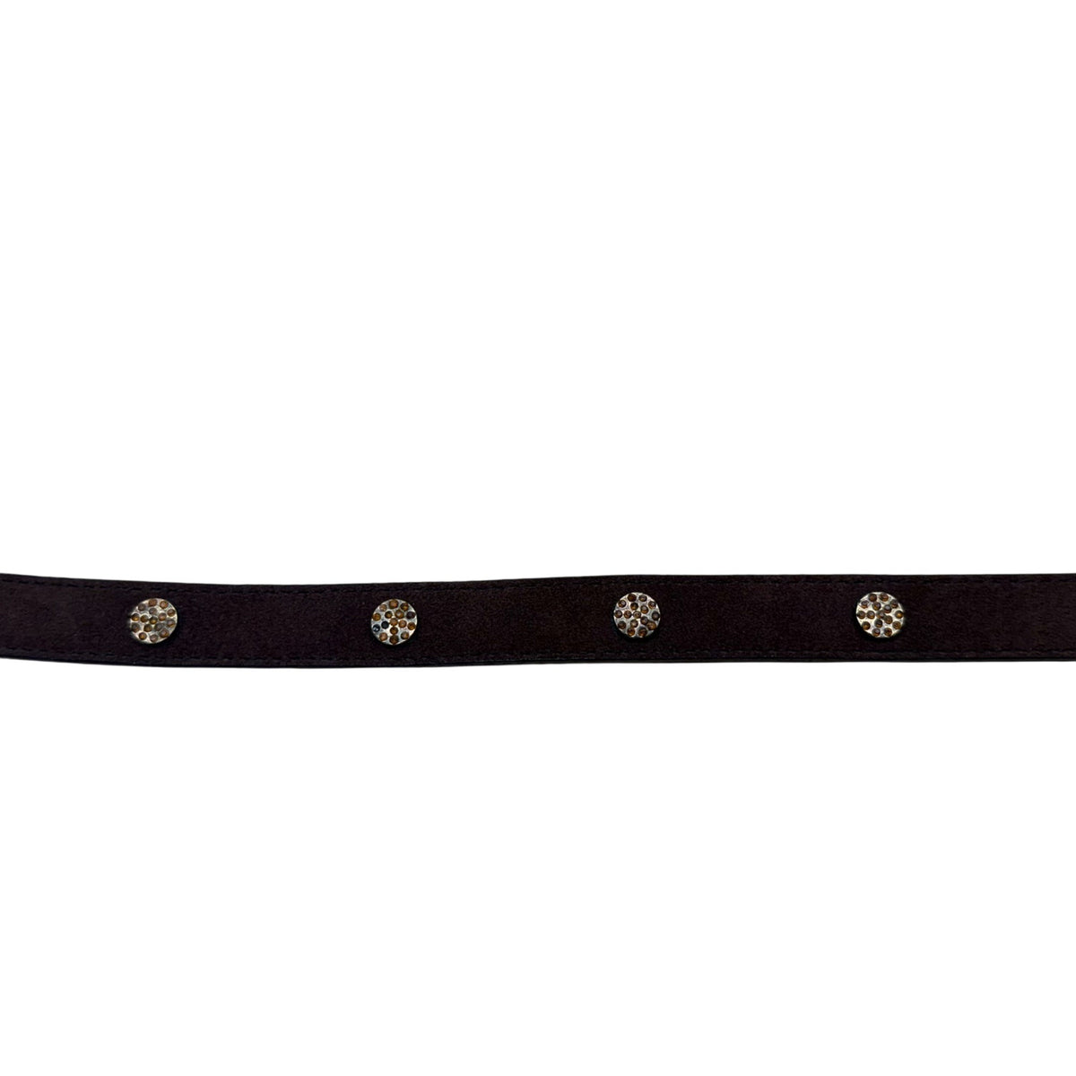 Nine West Womens Brown Suede Belt With Gold Stud Accents Adjustable