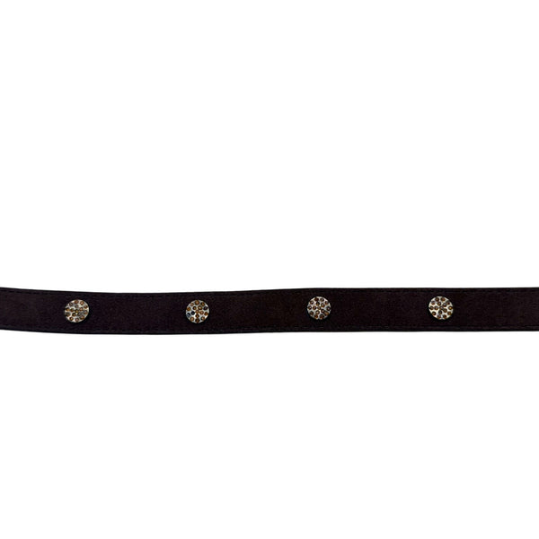 Nine West Womens Brown Suede Belt With Gold Stud Accents Adjustable
