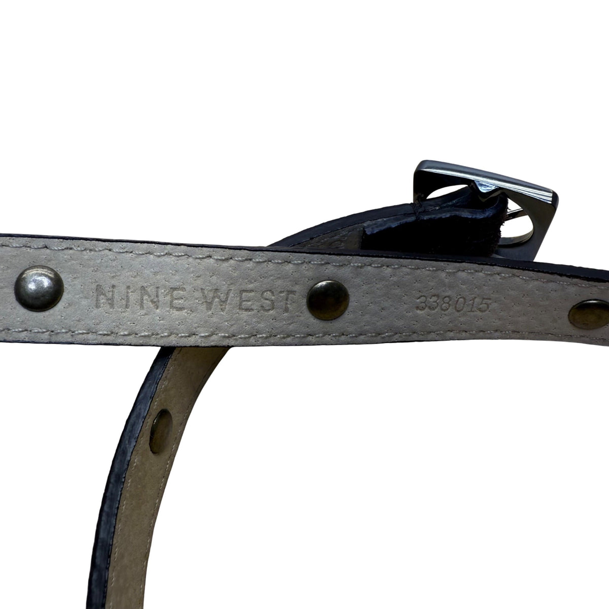 Nine West Womens Brown Suede Belt With Gold Stud Accents Adjustable