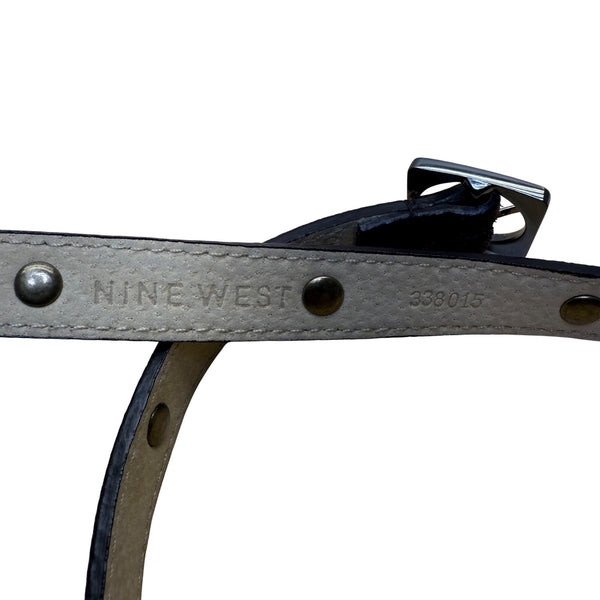 Nine West Womens Brown Suede Belt With Gold Stud Accents Adjustable