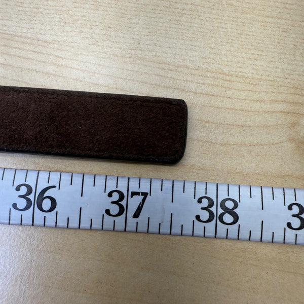 Nine West Womens Brown Suede Belt With Gold Stud Accents Adjustable