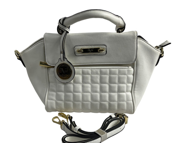 Versace 1969 Italia Women's Minerva Tan Quilted Satchel Handbag Sz M