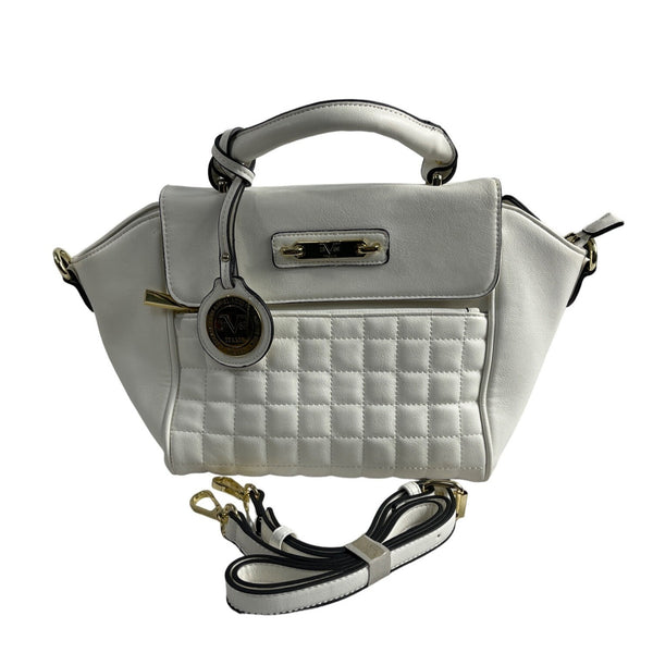 Versace 1969 Italia Women's Minerva Tan Quilted Satchel Handbag Sz M
