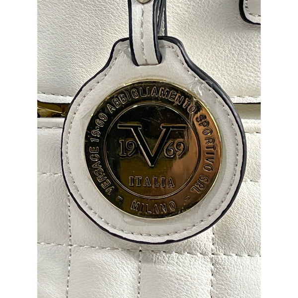 Versace 1969 Italia Women's Minerva Tan Quilted Satchel Handbag Sz M