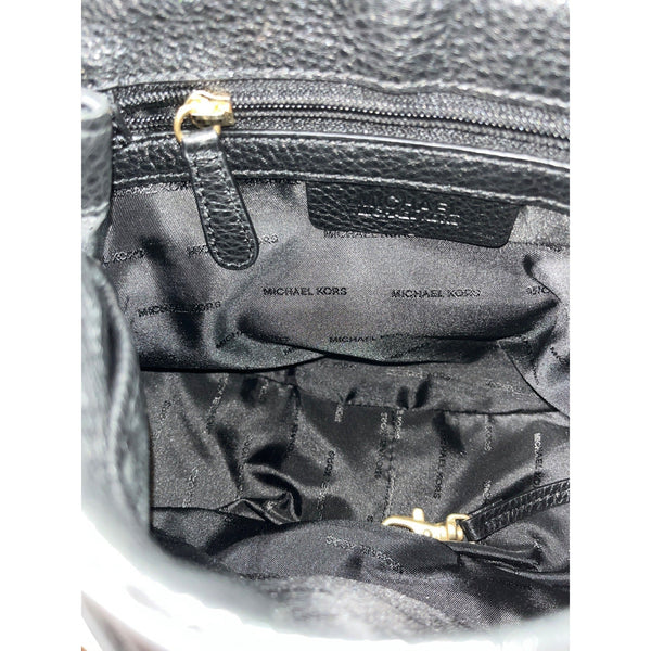 Michael Kors Women's Black Leather Suede & Gold Tone Hardware Handbag Sz M
