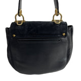 Michael Kors Women's Black Leather Suede & Gold Tone Hardware Handbag Sz M
