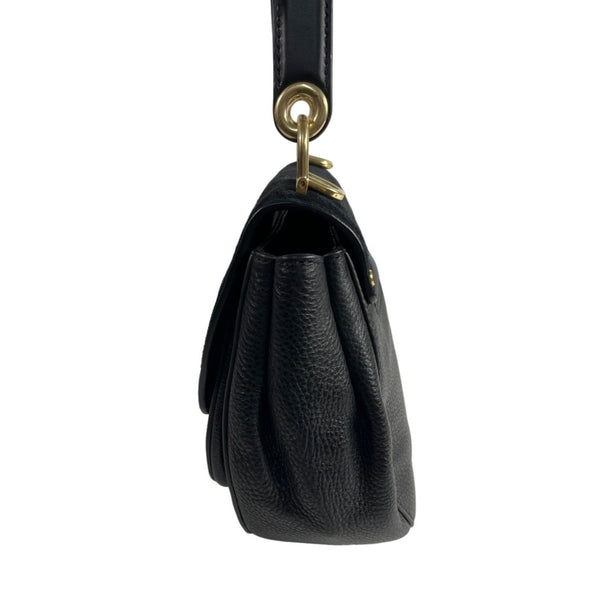 Michael Kors Women's Black Leather Suede & Gold Tone Hardware Handbag Sz M