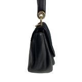 Michael Kors Women's Black Leather Suede & Gold Tone Hardware Handbag Sz M