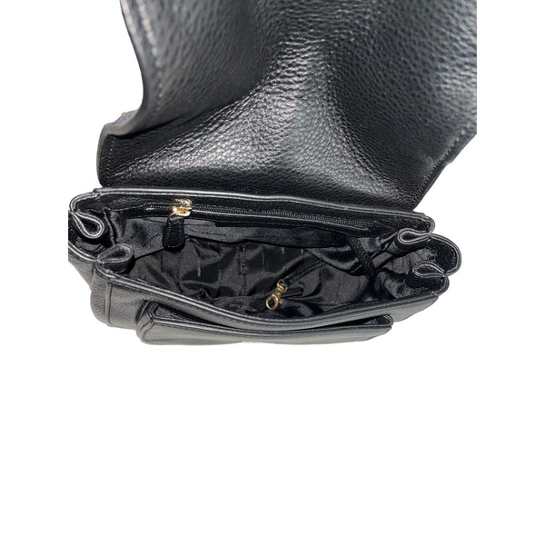 Michael Kors Women's Black Leather Suede & Gold Tone Hardware Handbag Sz M
