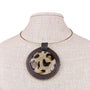 Gold Tone Womens Leopard Print Pendant Necklace Adjustable Choker Style