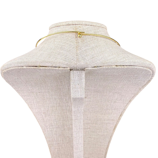 Gold Tone Womens Leopard Print Pendant Necklace Adjustable Choker Style