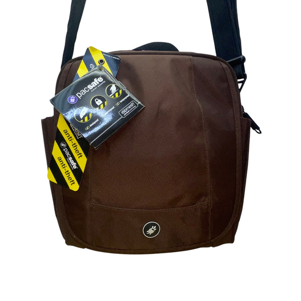 Pacsafe Brown Anti-Theft Adjustable Strap Slashproof Snatchproof Crossbody Bag