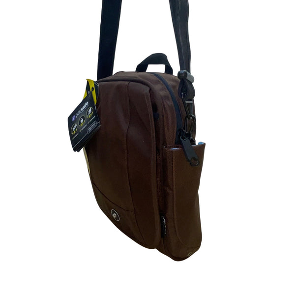 Pacsafe Brown Anti-Theft Adjustable Strap Slashproof Snatchproof Crossbody Bag